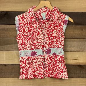 Anthropologie Women’s Silk Red Blouse